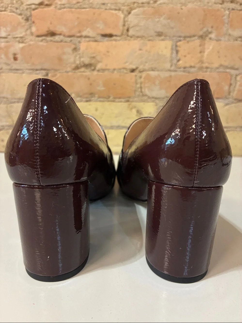 Franco Sarto Karter Block Heel Loafers - Burgundy - Picture 3 of 7